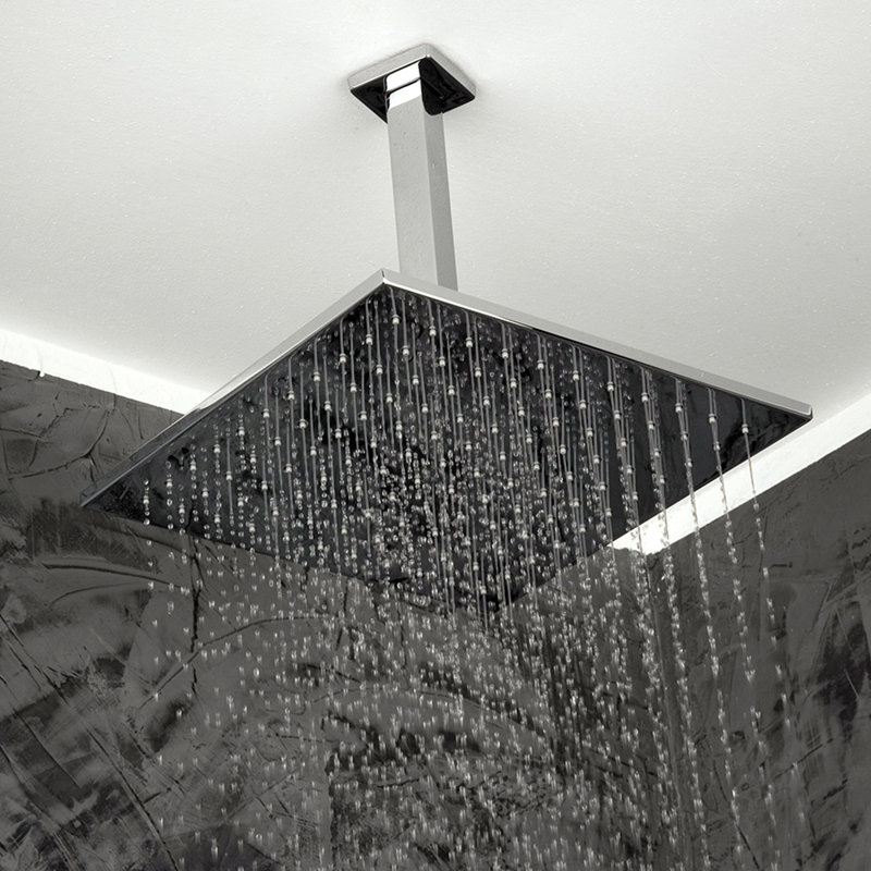 Waterblade W1076 Ceiling Mount Tilting Rain Shower Head, Brushed Nickel