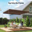 Outsunny Retractable Pergola Shade Cover ONLY, Brown-122481110