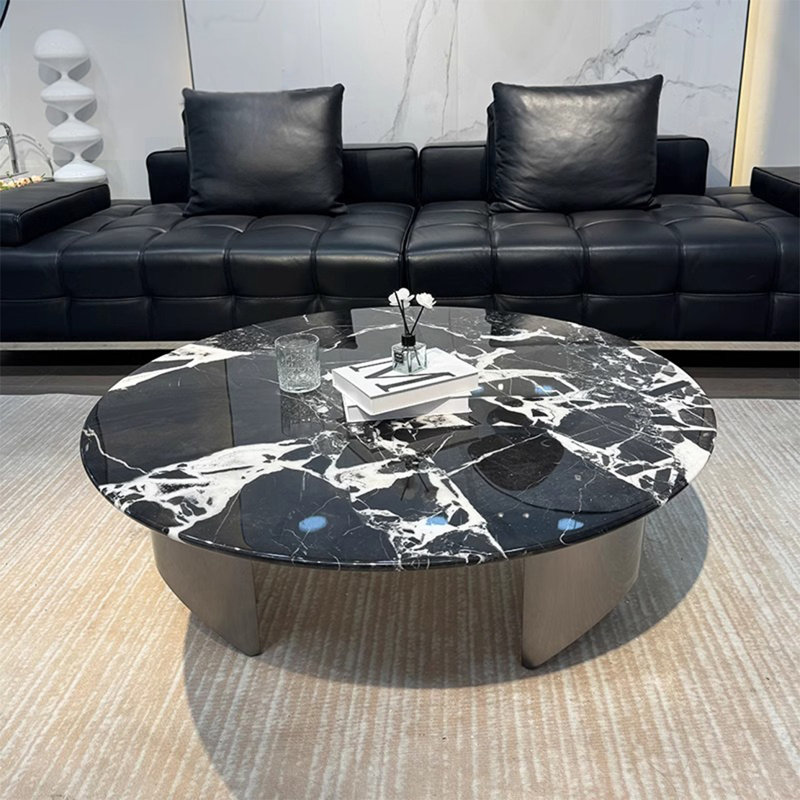 Table basse légère et luxueuse en pierre naturelle, H 15 po x L 39,4 po x l 39,4 po