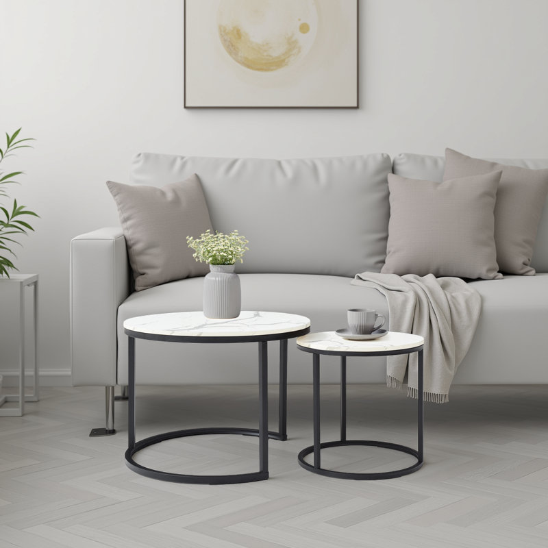 Ensemble de tables basses Modern Nesting, Blanc