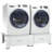 Washing and Drying Machine Pedestal with Pull-out Shelves White 54.5" x 27.2" x 12.8" Steel