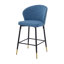 Tabourets de bar à hauteur de comptoir, 2 unités, housse bleue, structure en métal, coussin rembourré de mousse, siège d'une hauteur de 28 po, 2 couverts pour la cuisine et la salle à manger, base, espace