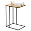 Slim C-Shaped Sofa End Table – Wood-Grain Top With Metal Frame – Compact Laptop & Coffee Table For Living Room, Bedroom Or Office – Space-Saving Modern Side Table 40×30×59 Cm-1638145963