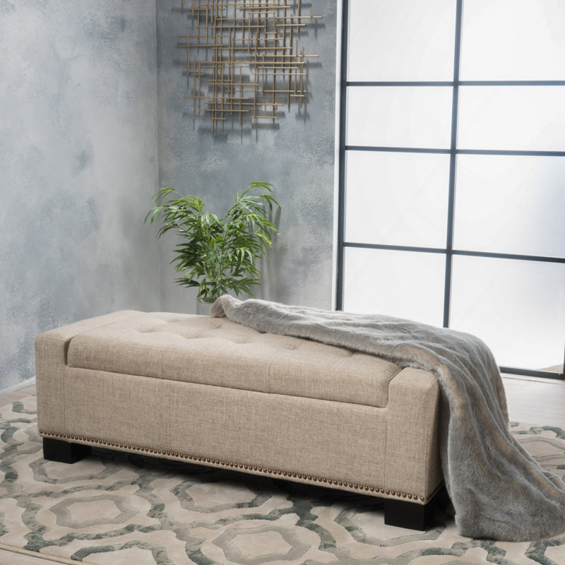 OTTOMAN DE RANGEMENT CHELSEA AVEC STUDS