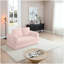 Canapé-lit pliant convertible 2-en-1, canapé-lit en velours côtelé moderne avec 2 * oreillers, causeuse futon rembourrée et désossée avec lit escamotable, canapé modulaire pliable pour le salon - rose-381683091