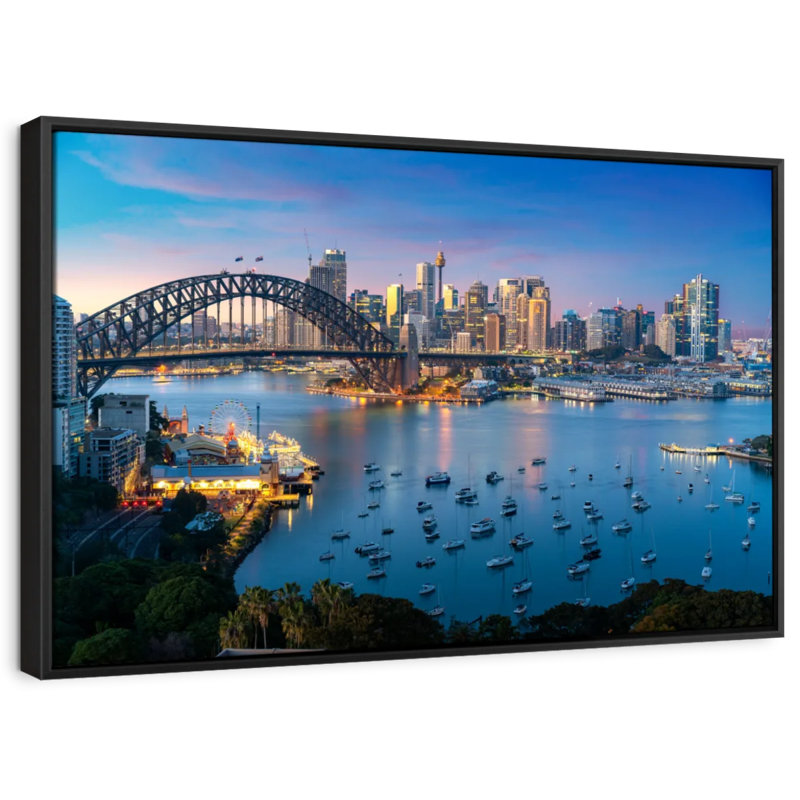 «Bustling Sydney Skyline», reproduction sur toile, H 29 po x l 43 po