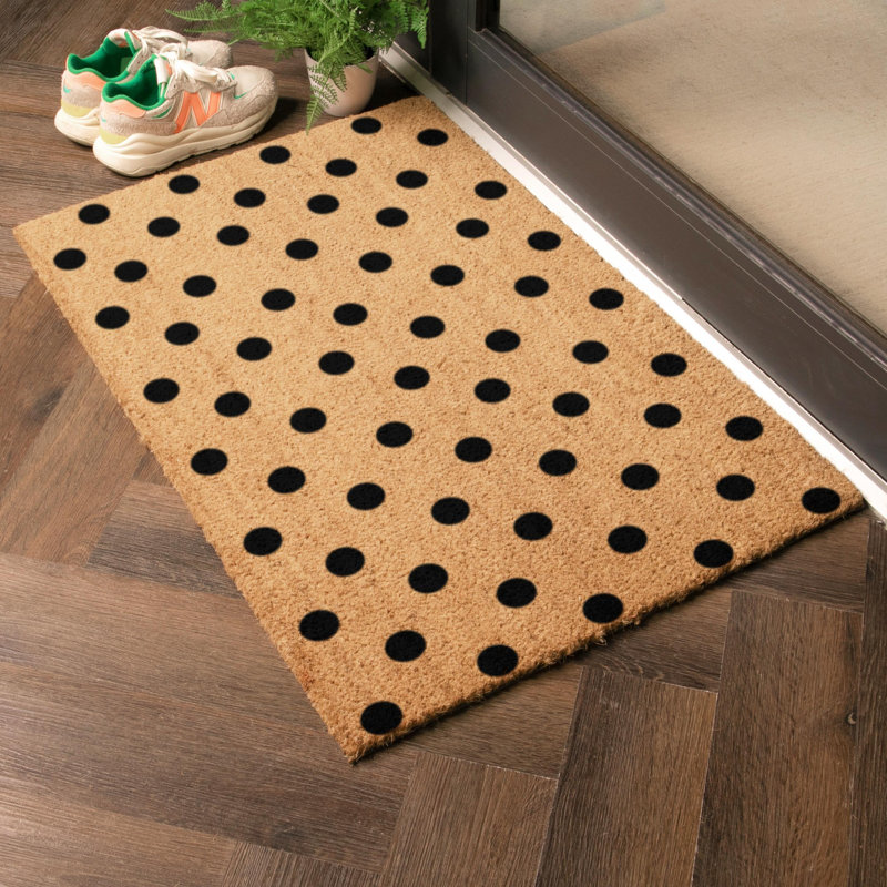 Braewyn Non-Slip Doormat, 90cm H x 60cm W, Natural/Black