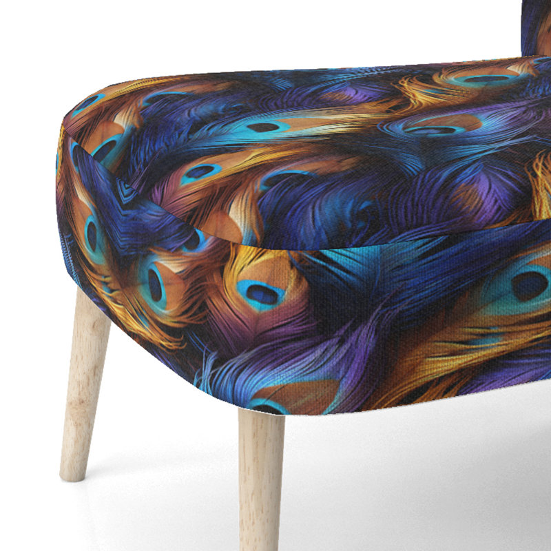 Chaise d'appoint rembourrée bohémienne et éclectique bleue et pruple vibrante I