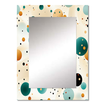 Adelisa Bohemian Flair Polka Dots Pattern - Polka dots  Decorative Wall Mirror, Modern Mirror, Printed Metal Art