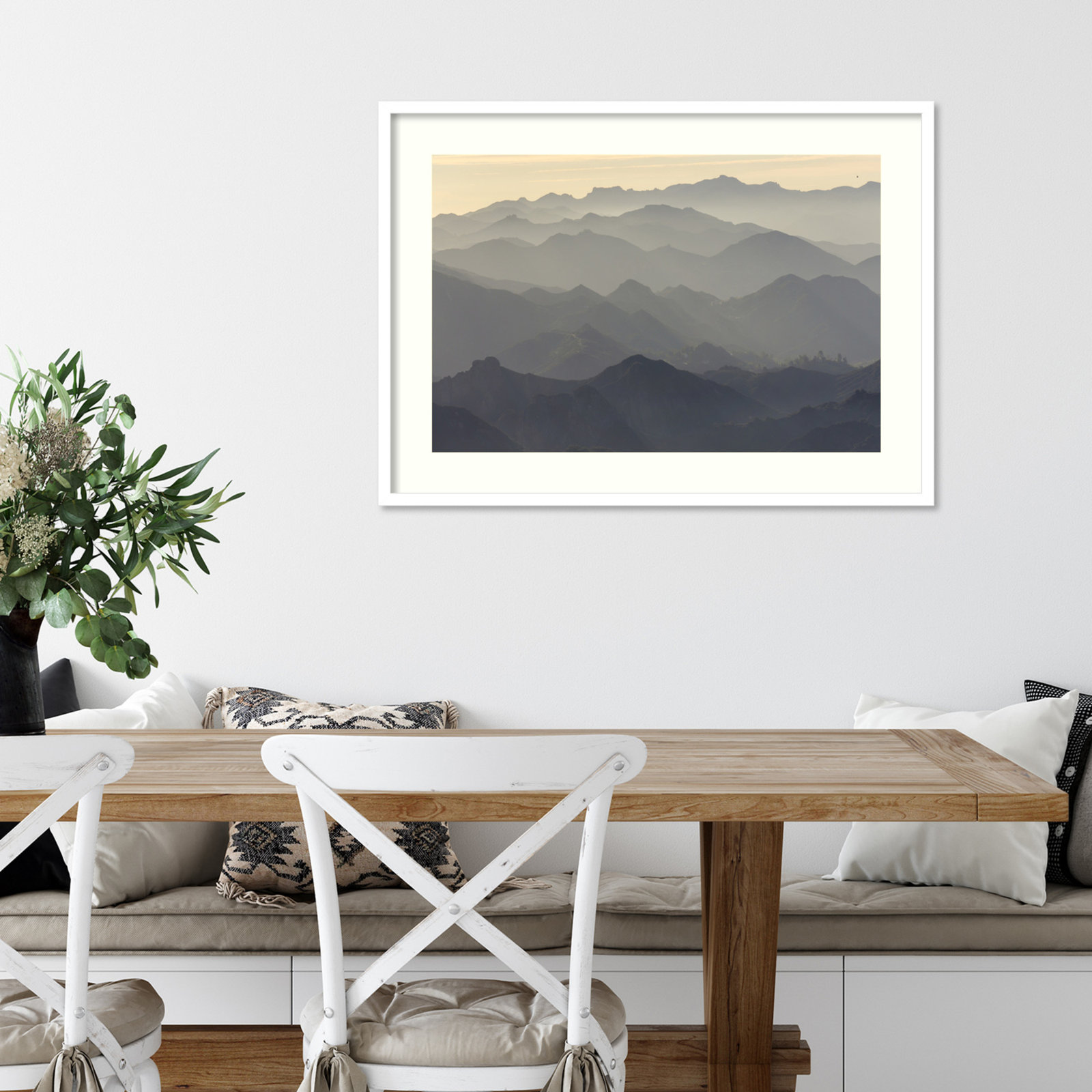 Santa Monica Mountains Photo Print, 24" H x 33" W, White