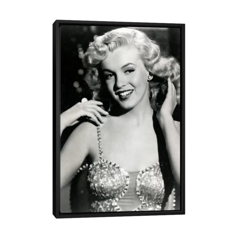 Radio Days Marilyn Monroe I - Impression sur toile tendue sur châssis, H 26 po x l 18 po x P 1,5 po, Pas de tapis
