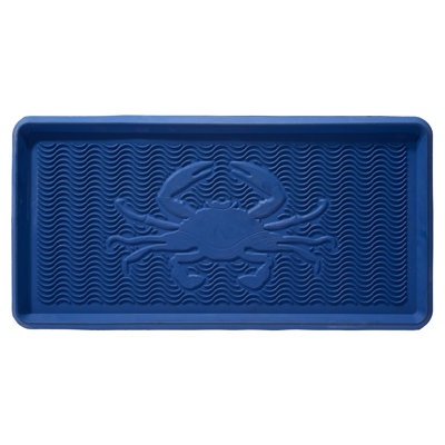 Blue Crab 32 in. X 16 in. Non-Slip Outdoor Rubber Boot Tray