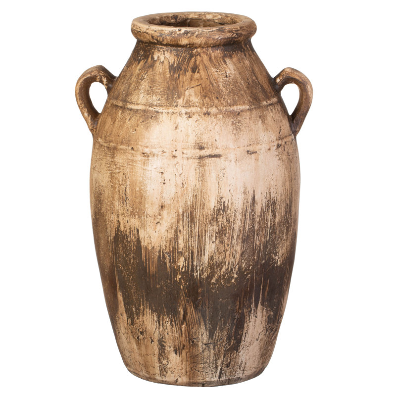 23-inch Brown Antique-inspired Fiberglass Tall Floor Vase - Farmhouse Boho Decor For Living Rooms, Entryway Tables, And Wedding Tables - The Perfect Table Centerpiece For Parties, And Special Events