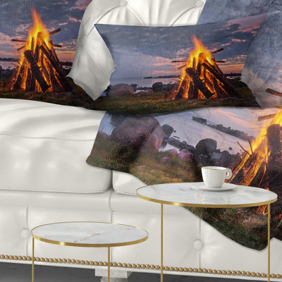 Coussin lombaire paysage imprimé sur la plage