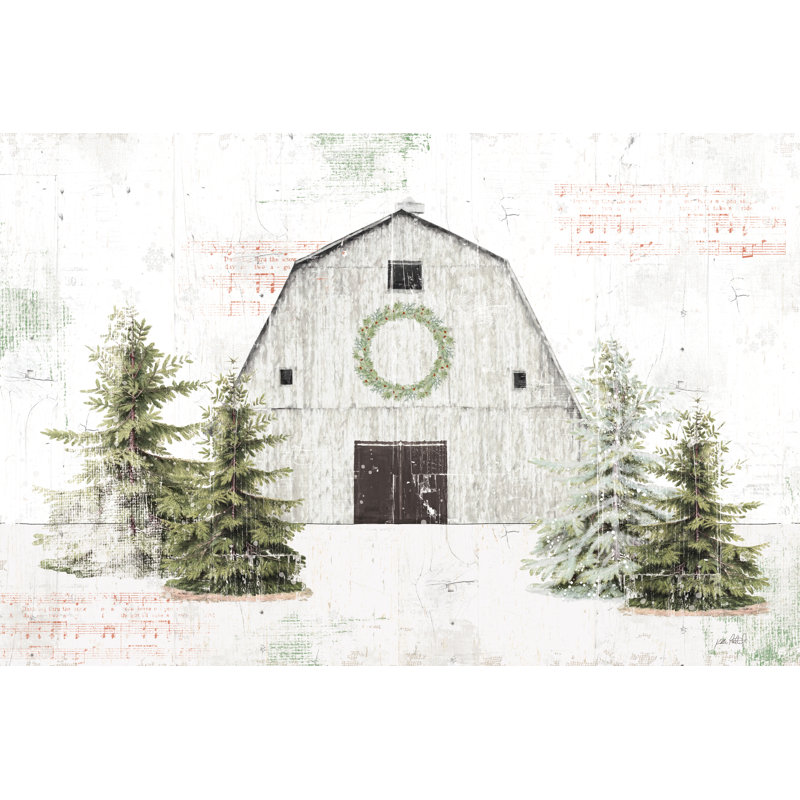 Wooded Holiday I Barn, H 32 po x l 48 po x P 1,25 po, Non, Toile tendue