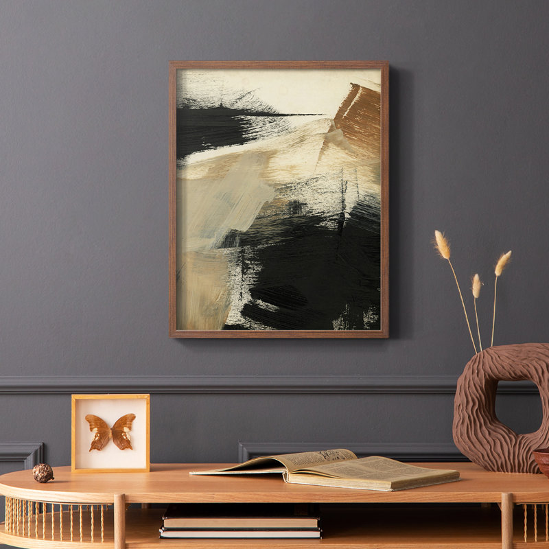 «Baked Paintstrokes III», reproduction encadrée - bois massif, H 28 po x l 22 po, Brun