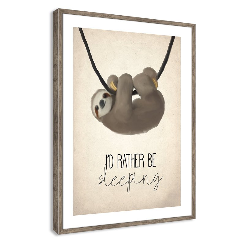 «Sleeping», art encadré, H 36,5 po x l 26,5 po x P 0,63 po, Cadre en bois de grange gris