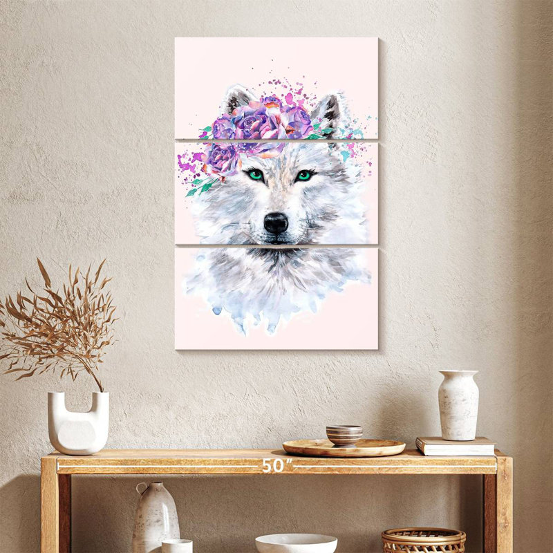 Brampt Floral Wolf, 38" H x 24" W