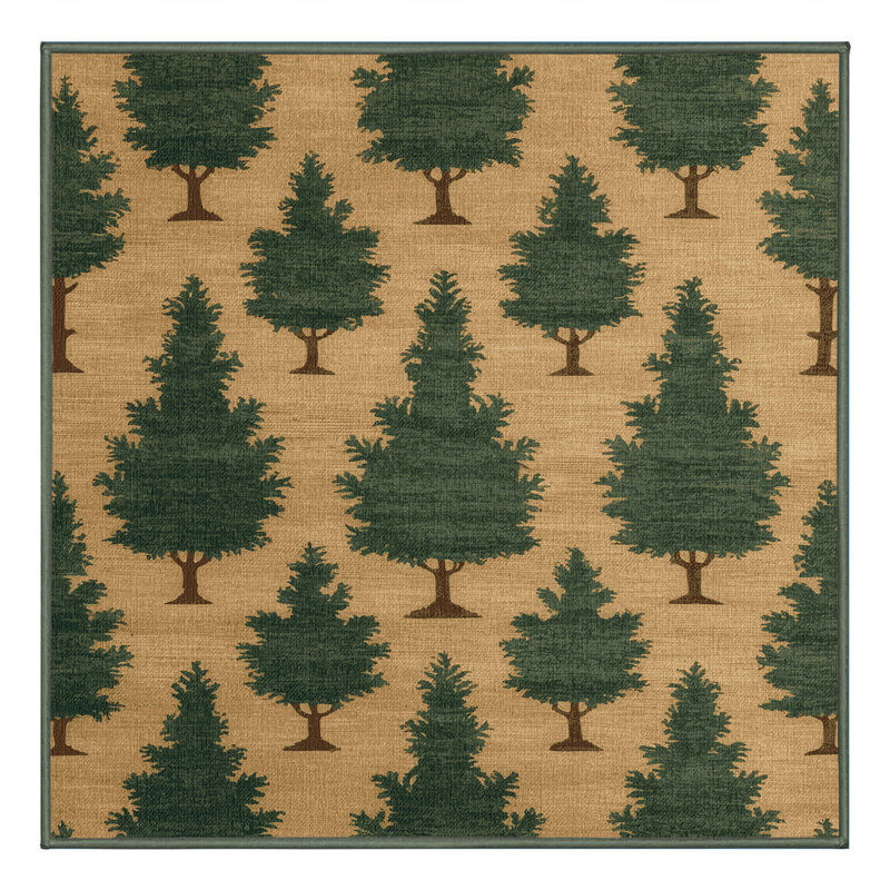 Tapis vert botanique lavable à la machine, Carré 6 pi