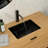 Lucilla 21"X14.95" Black Ceramic Bathroom Sink, Smooth Surface, Efficient Drain, Vertical Undermount For Space