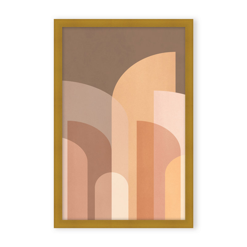 Abstract Retro Geometric II by  - Picture Frame Graphic Art on Paper, 36" H x 24" W x 2.375" D, Framed Canvas, White