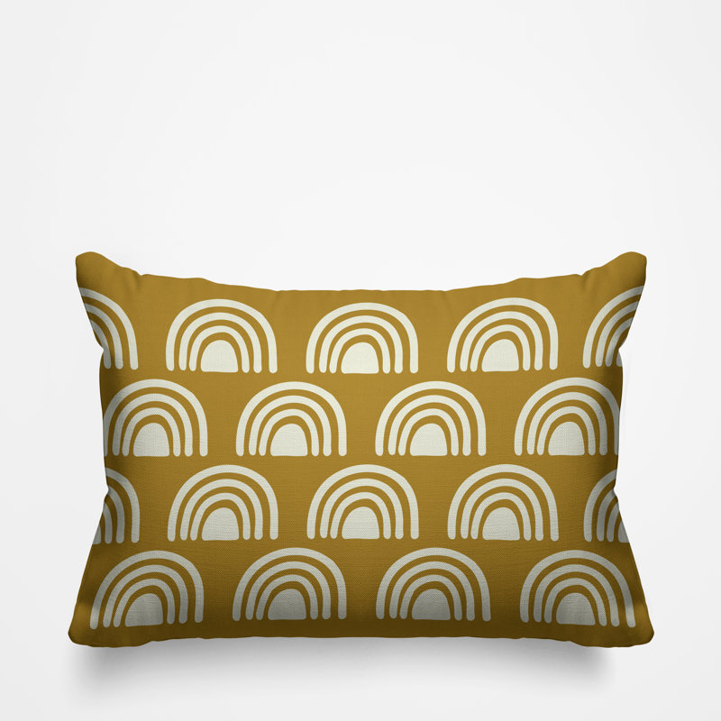 Coussin décoratif intérieur / extérieur Boho, Jaune