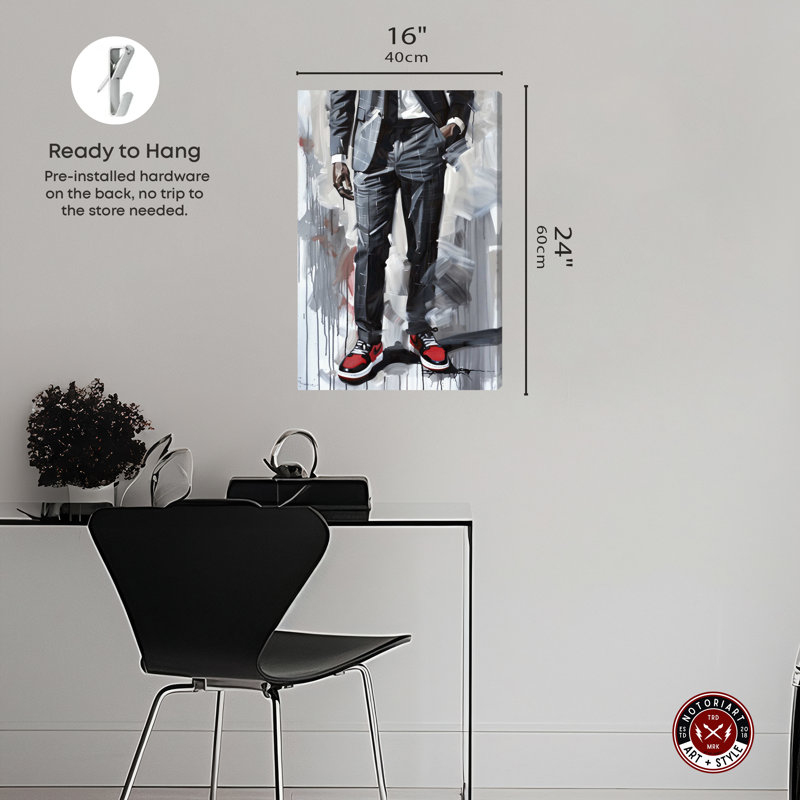 Notoriart Man Of Style Ii Gallery Style 1 pièce, galerie, Toile tendue, H 24 po x l 16 po x P 1,5 po