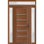Porte d'entrée extérieure prémontée en PVC-U métallisé Manux 8415 Noyer avec imposte et panneau latéral supérieur. Convient aux bureaux, aux commerces et aux habitations. Parfait pour l'entrée, les patios et les garages. Dimensions : 64 x 94 po (L 16 + 32 + 16 po x H 80 + 14 po). Ouverture à gauche vers l'intérieur.