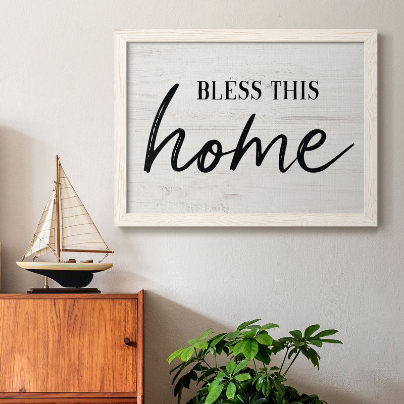 «Bless This Home», reproduction sur toile encadrée, Blanc, H 23 po x l 32 po x P 1 po
