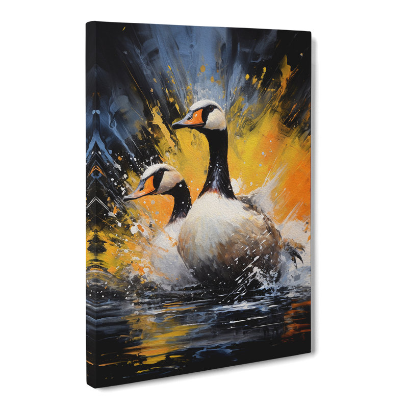 Goose Action Painting - Wrapped Canvas, 60cm H x 40cm W x 3cm D
