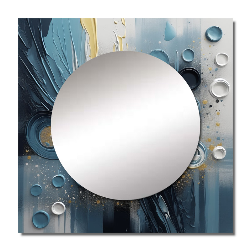 Rahmone - Grand miroir mural carré abstrait pour chambre à coucher, 23 po x 23 po