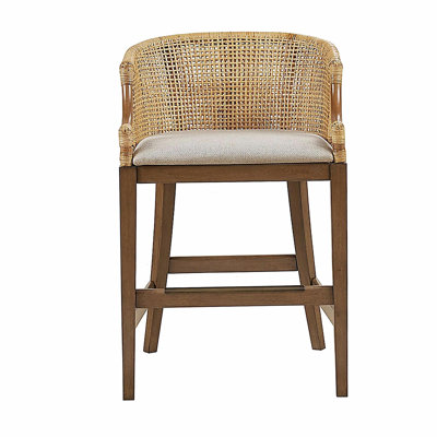 Handwoven Rattan Bar Stool 25" High