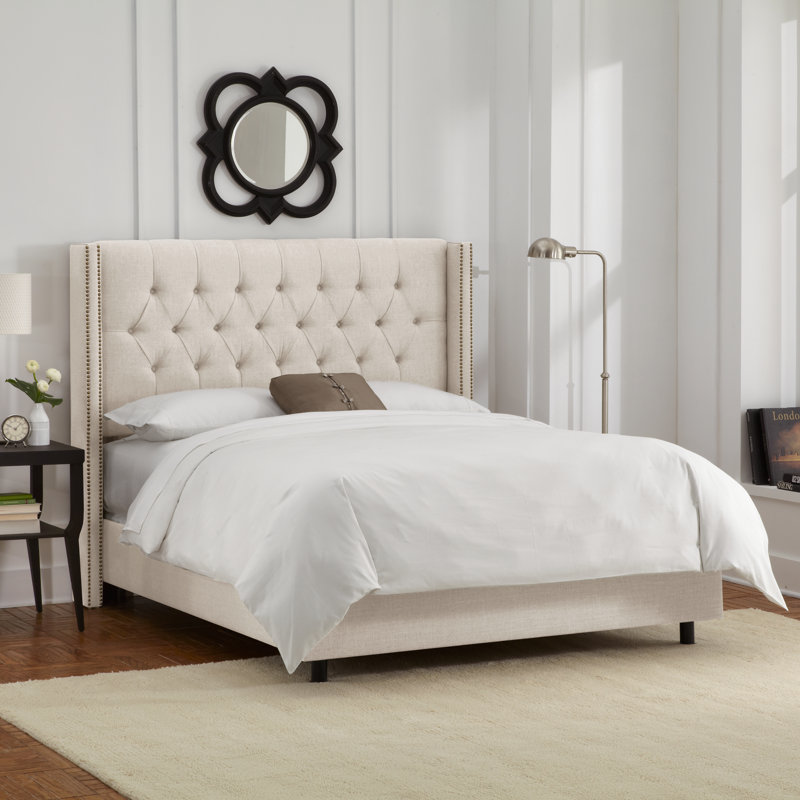 Upholstered Wingback Bed, California King, Classic Berry Velvet