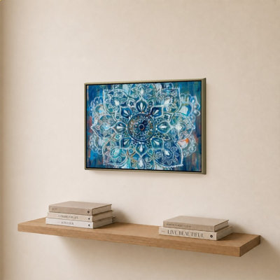 Mandala en bleu II par Danhui Nai - impression sur toile
