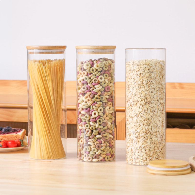 Glass Jar - Set of 3, 20cm H x 10cm W x 10cm D