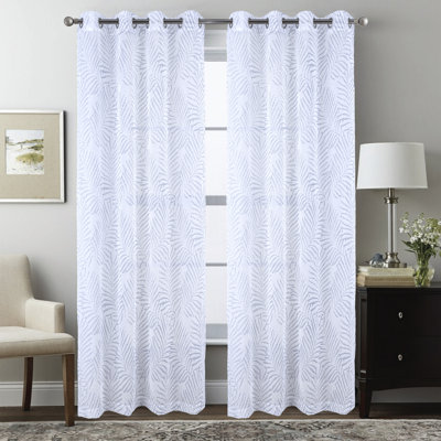 Faye Semi Sheer Metallic Window Curtain Panel