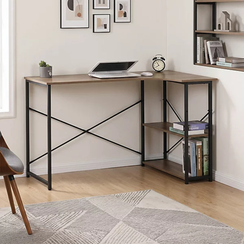 L-Shaped Iron Computer Desk