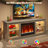 63" Fireplace TV Stand with Remote Control 23" Electric Fireplace Heater, LED Lighting, Timer, Over Heat Protection-1006076254