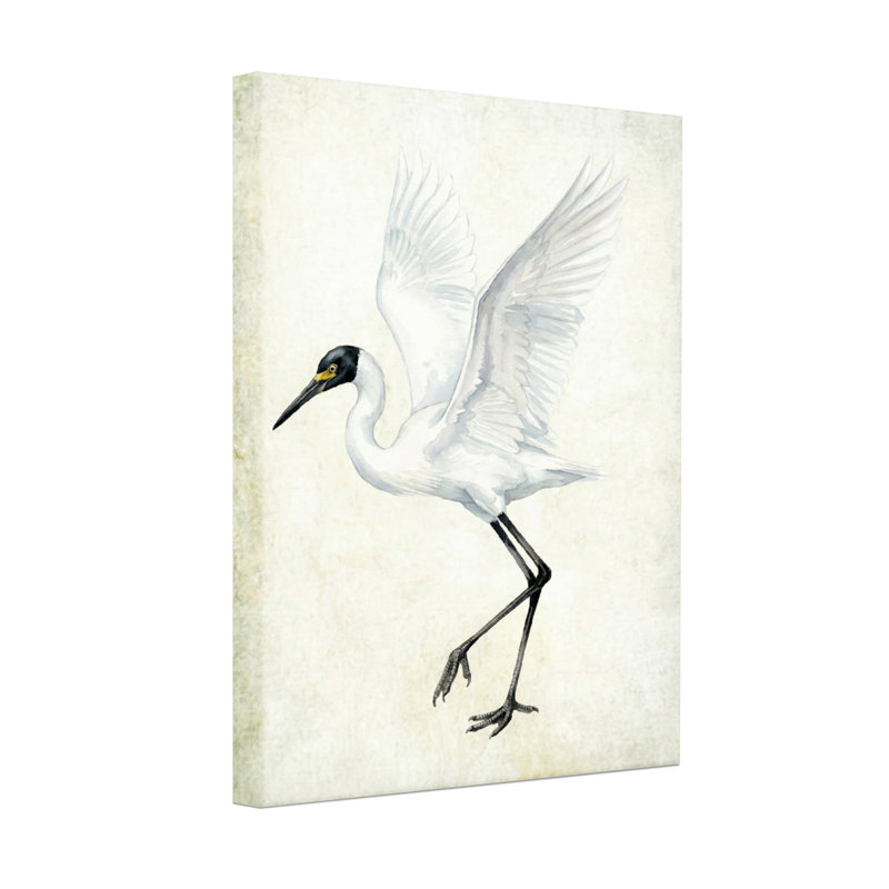 Animaux, oiseau blanc en vol avec tête et pattes noires, H 18 po x l 12 po
