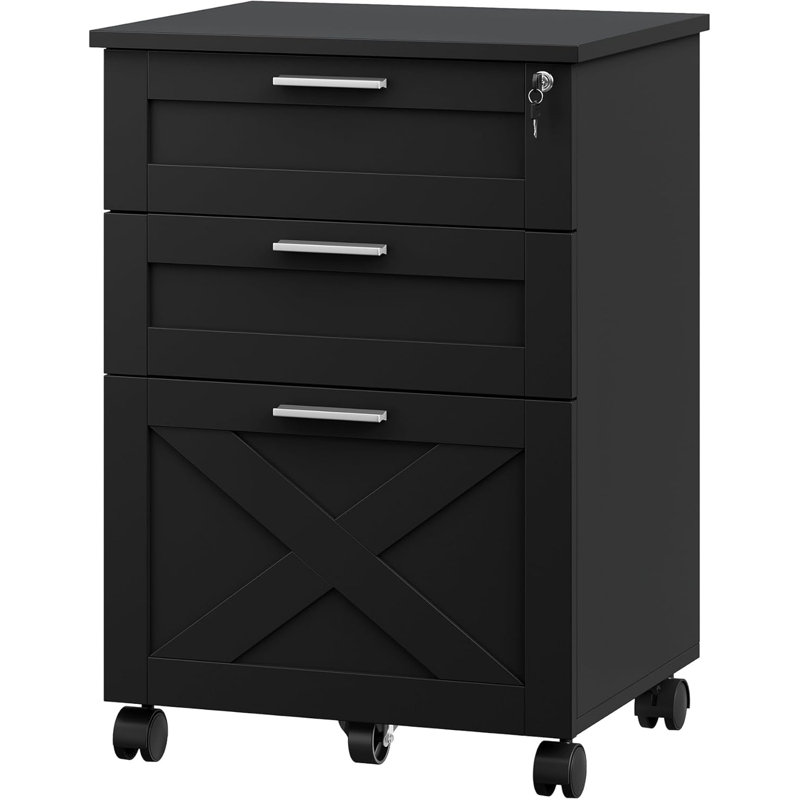 40cm Wide File Cabinet, Black