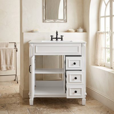 Ensemble de meuble-lavabo autoportant 30 po avec comptoir en céramique 30 po
