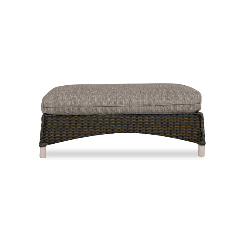 Mandalay Outdoor Ottoman, Decorline Navy, Mink