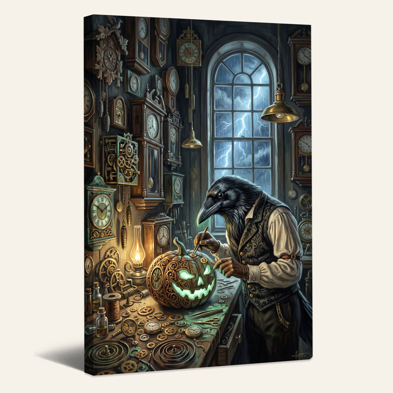 Art mural sur toile Steampunk Raven, H 30 po x l 20 po
