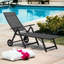 SORRENTO Black Wheeled Folding Sun Lounger