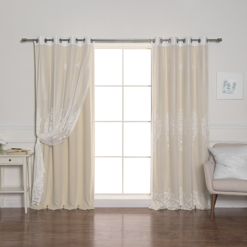 Salomon Blackout Curtain, 52" W x 84" L, Beige
