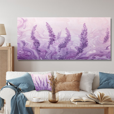 Lavender Meadows In France V - Floral Metal Wall Decor, Lavender Metal Print