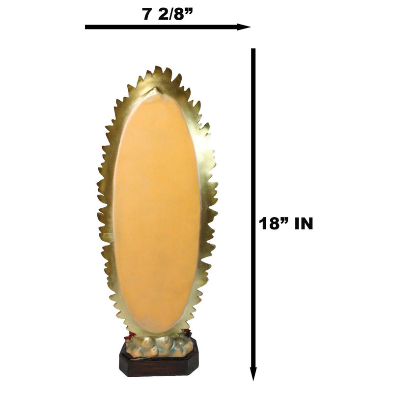Notre-Dame de Guadalupe avec la mandorle de rayons, figurine catholique de la Vierge Marie, 45,7 cm (18 po) de hauteur