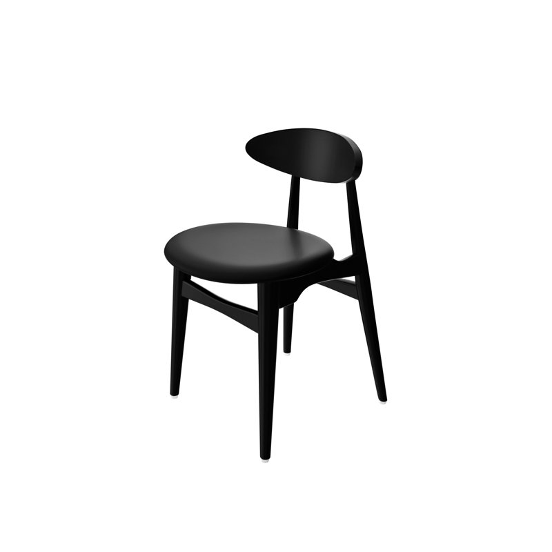 Raven 15.5'' H Upholstered Beech Side Chair, Black