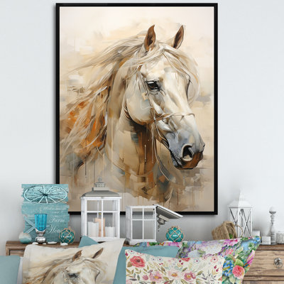 Portrait de cheval sophistiqué, reproduction sur toile