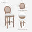 Tabouret de bar rembourré avec structure en bois massif